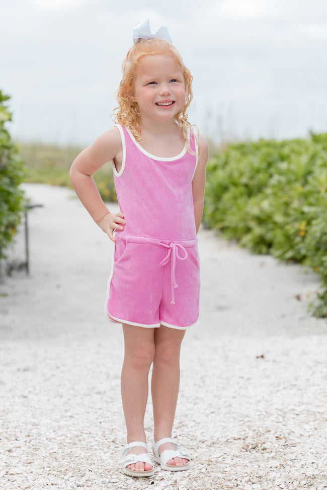 Kid's Rylee Pink Terrycloth Romper SALE