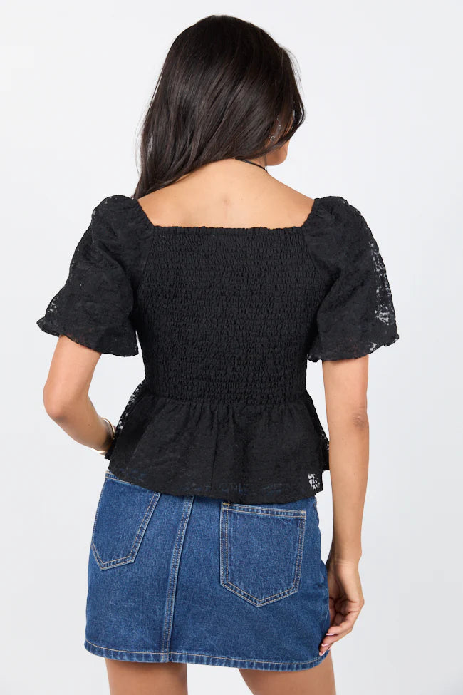 Twist On Things Black Bust Lace Blouse