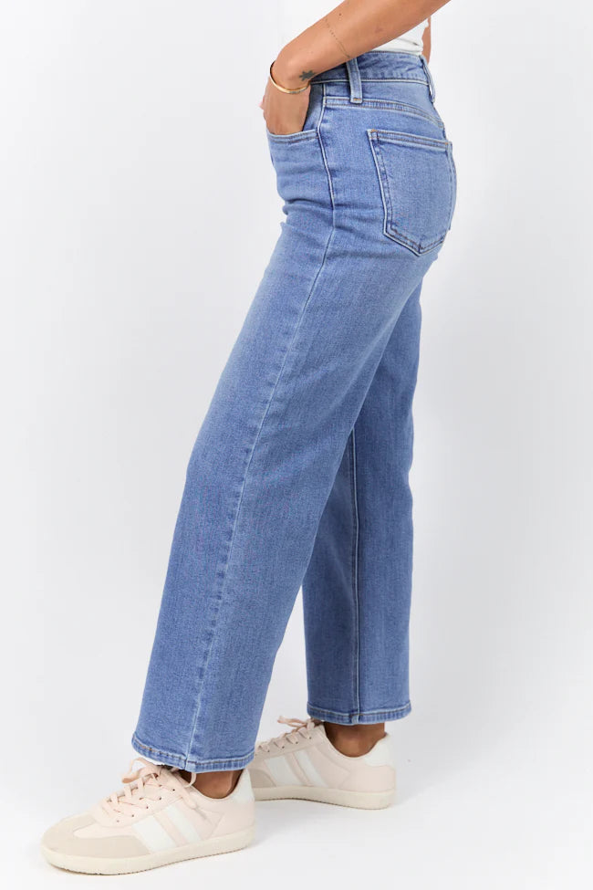 Mallory Medium Wash Ankle Length Straight Leg Jeans