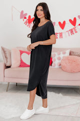 Better Do Your Best Black T-Shirt Midi Dress FINAL SALE