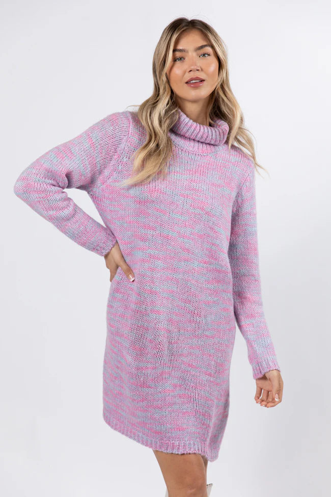 Winter Skies Multi Knit Sweater Dress FINAL SALE