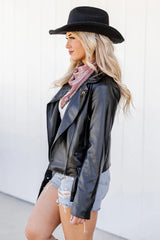 Meet Me There Black Faux Leather Moto Jacket FINAL SALE