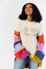 Late Night Book Club Ivory Comfort Color Graphic Tee