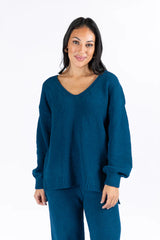 Cozy For Keeps Navy V-Neck Sweater