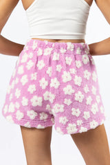 Front Runner Purple Floral Sherpa Pull On Shorts SALE