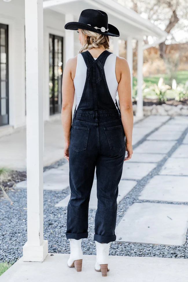 Keep Looking Up Black Overalls FINAL SALE