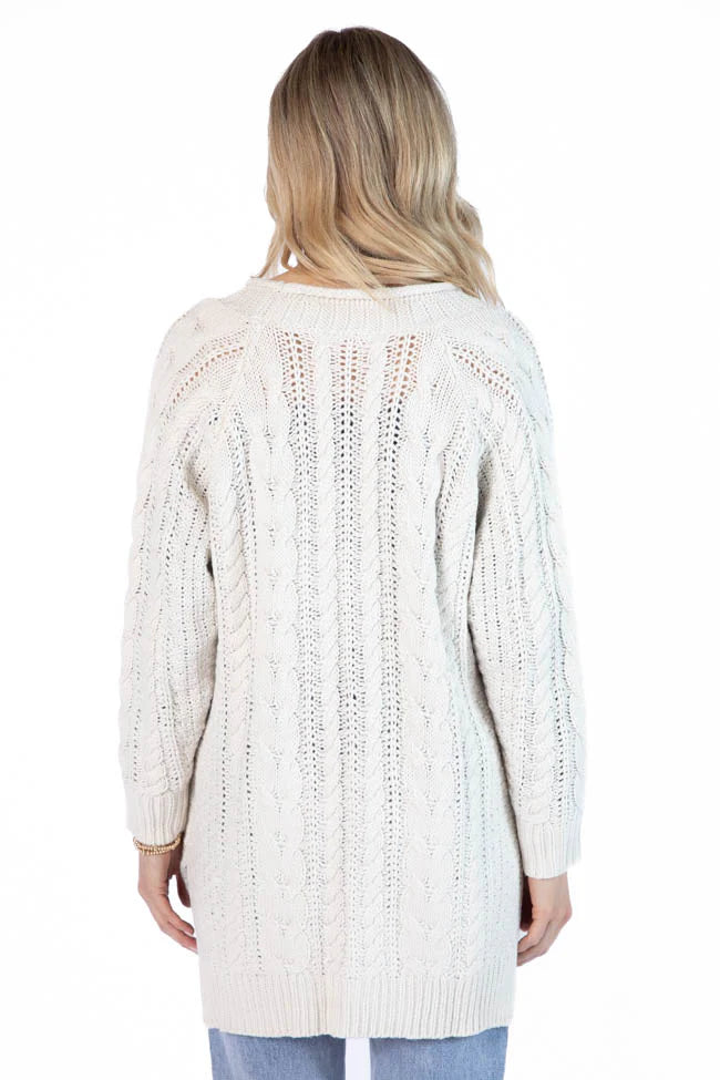 Sweet Nothings Cream Chunky Cable Knit Cardigan