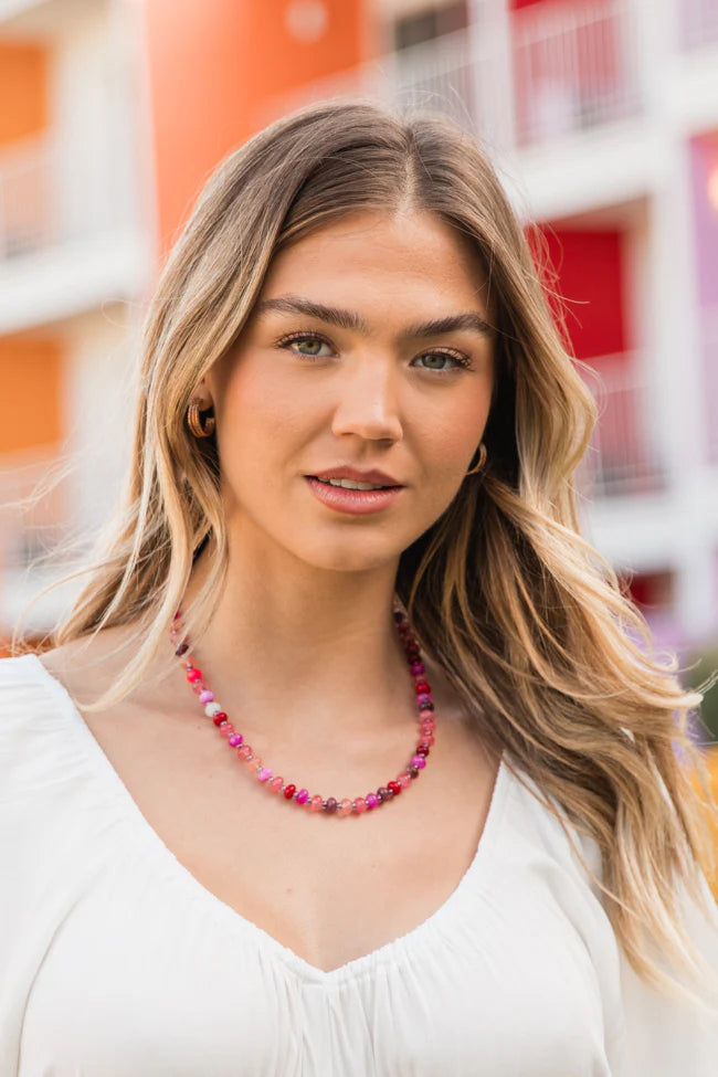 Pink Beaded Necklace