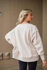 Scouted Out Cream Oversized Fleece Sweatshirt