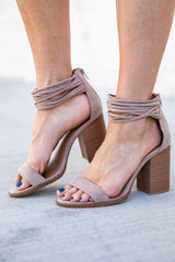 Amelia Taupe Heels FINAL SALE