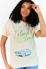 Island Time Ivory Comfort Color Graphic Tee