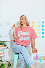 Teach Them To Be Kind Brick Oversized Graphic Tee