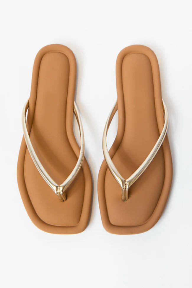 Sandy Gold Flip Flops