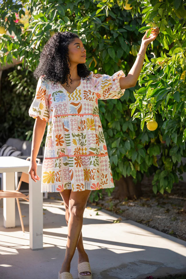 Iconic Summer Multi Print Mini Dress