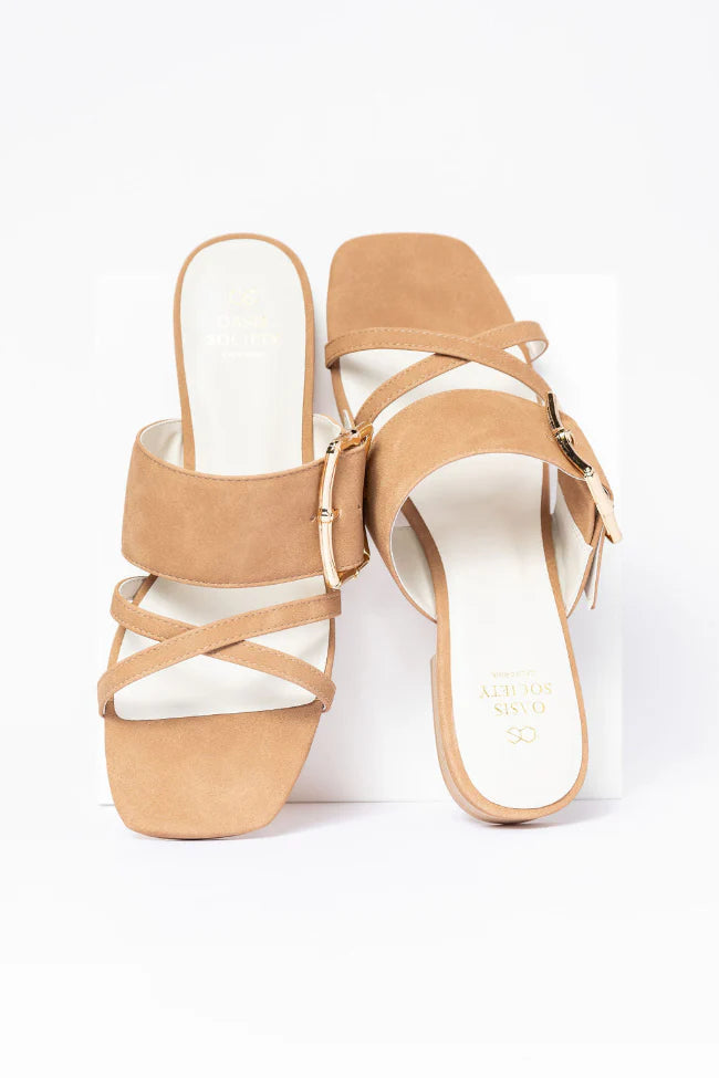 Blaine Camel Buckle Sandals