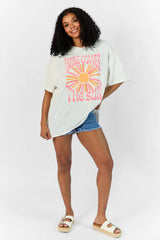 Here Comes The Sun Burst Off White Hyfve Oversized Graphic Tee