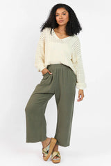 Morning Markets Cream Open Knit V-Neck Sweater