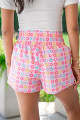 Errands to Run Multi Floral Check High Waist Shorts SALE