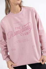 Homebody Club Mauve Oversized Graphic Sweatshirt