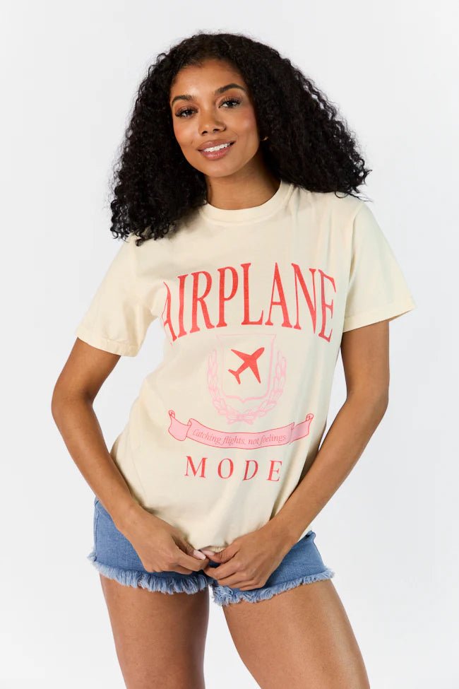 Airplane Mode Ivory Comfort Colors Graphic Tee