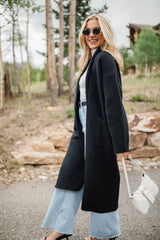 Go Where You Choose Black Long Cardigan