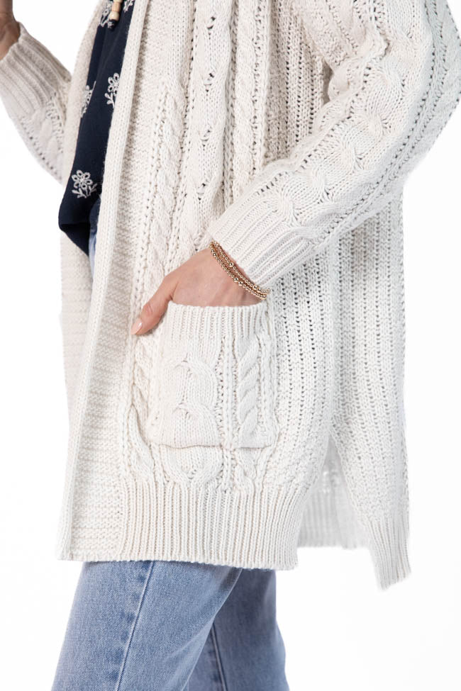 Sweet Nothings Cream Chunky Cable Knit Cardigan