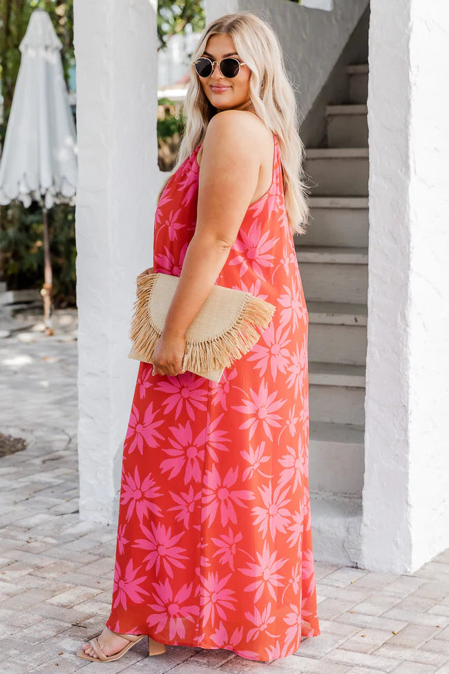 Ready To Run Red Halter Floral Maxi FINAL SALE