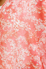 Wild Romance Coral Floral Chiffon Duster Kimono FINAL SALE