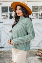 Letting You Go Olive Chenille Turtleneck Sweater FINAL SALE