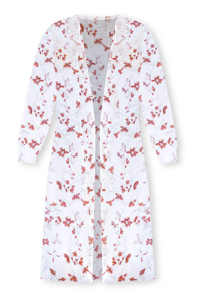 Buy Me A Rose Ivory / Rust Floral Kimono FINAL SALE