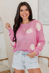 Oops-A-Daisy Pink Daisy Print Sweater SALE