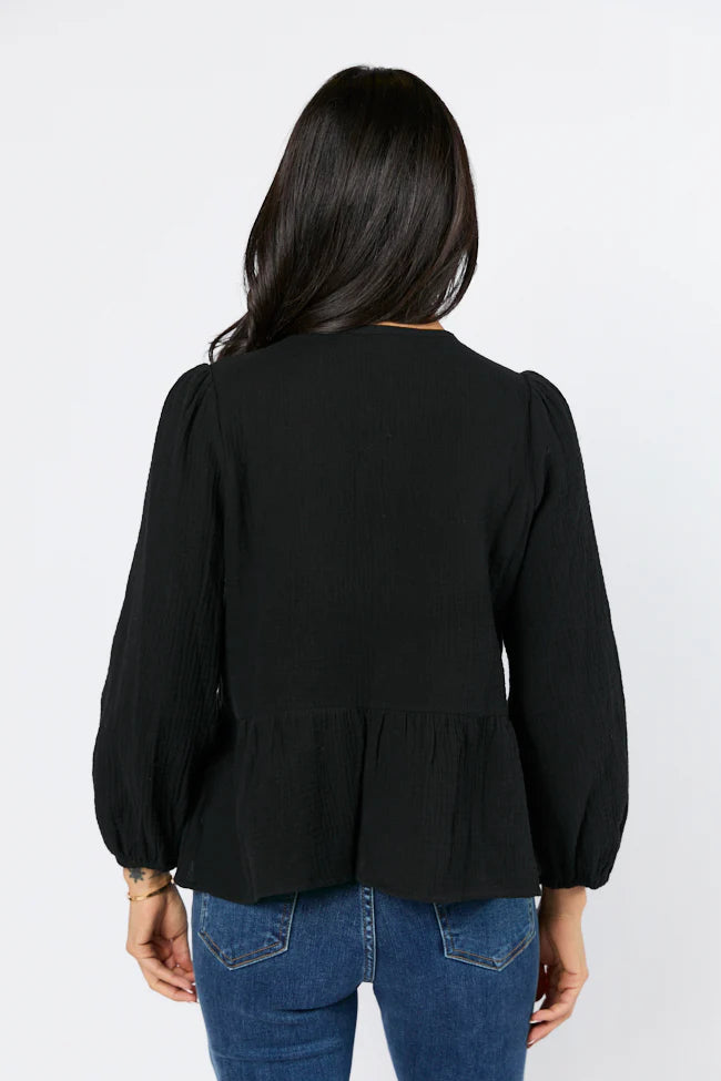 Close To Me Black Bow Detail Blouse SALE