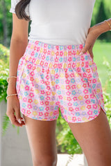 Errands to Run Multi Floral Check High Waist Shorts SALE