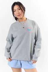 Good Days Ahead Light Grey Oversized Graphic Sweatshirt