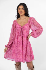 What's Next Pink Sweetheart Neckline Mini Dress