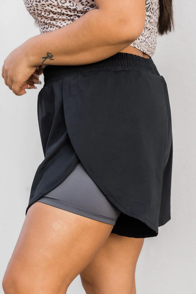 Go For It Black And Charcoal Active Short FINAL SALE