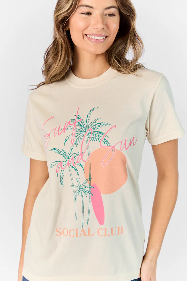 Surf & Sun Club Ivory Comfort Color Graphic Tee