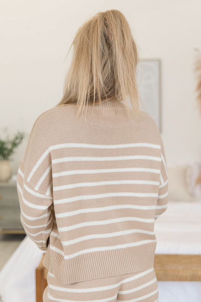 What Goes Around Taupe Striped Sweater Lounge Set SALE