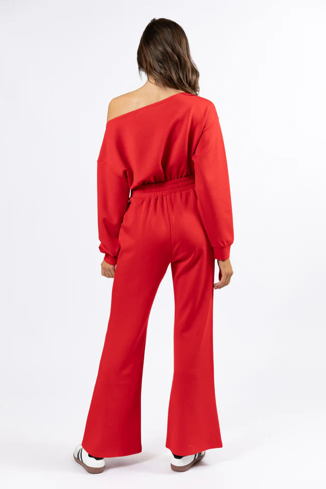 Wear It Out Red Boat Neck Jumpsuit SALE