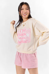 The Book Was Better Whipped Cream Hyfve Raw Hem Fleece Graphic Sweatshirt