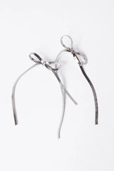 Snake Chain Silver Bow Earrings