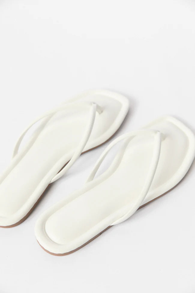 Sandy White Flip Flops