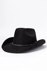 Black Rectangle Stud Band Cowboy Hat