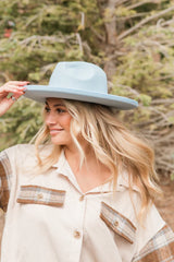 Blue Wide Brim Hat FINAL SALE