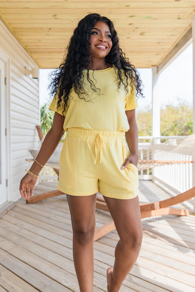 Over The Moon Yellow Lyocell Lounge Top SALE