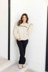 Motherhood Cream Oversized Graphic Sweatshirt