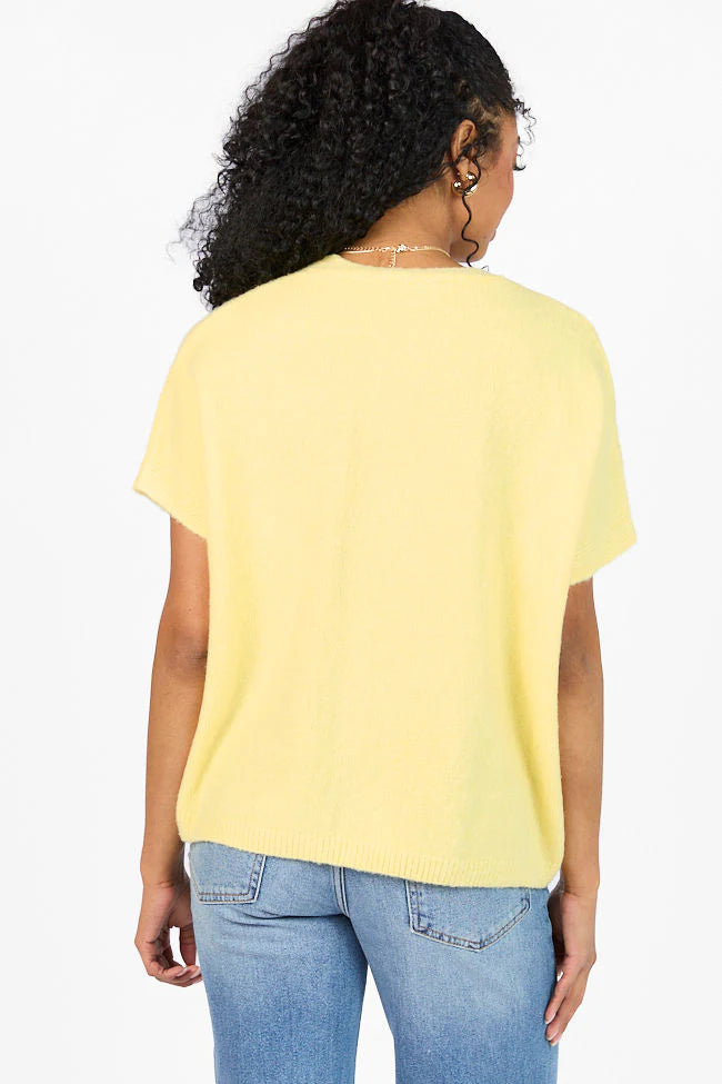 Sweet Disposition Yellow Oversized Short Sleeve Cardigan