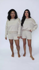 What Goes Around Taupe Striped Sweater Lounge Set SALE