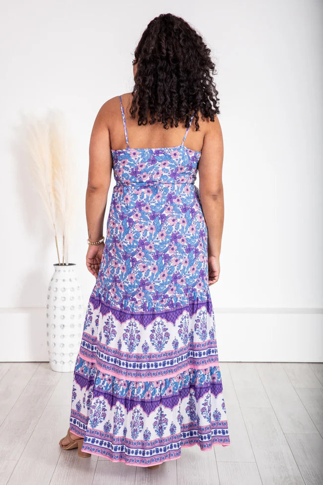 Gentle Breeze Purple Printed Maxi Dress FINAL SALE