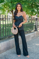 Can't Stop Me Black Strapless Suit Top FINAL SALE